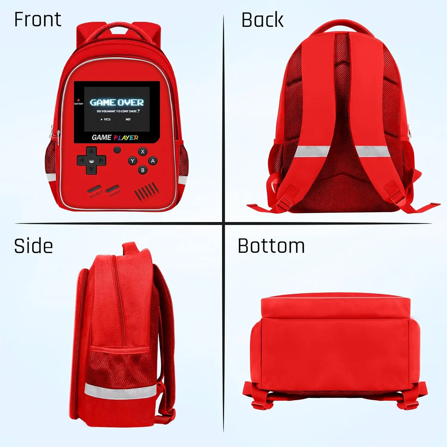 Backpack for School Boys,Gamer Boys Backpack for Elementary Middle School,Student Bookbag for Ages 6-18 Kids Children Teens,17″ Video Game Bookbag Travel Back Pack