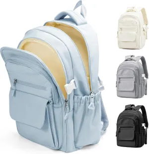 Backpacks For School Women Men,Lightweight College Backpack With Lots Of Pockets,Simple Middle School Bag,Cute Bookbag For Teens Boys Girls（Blue）