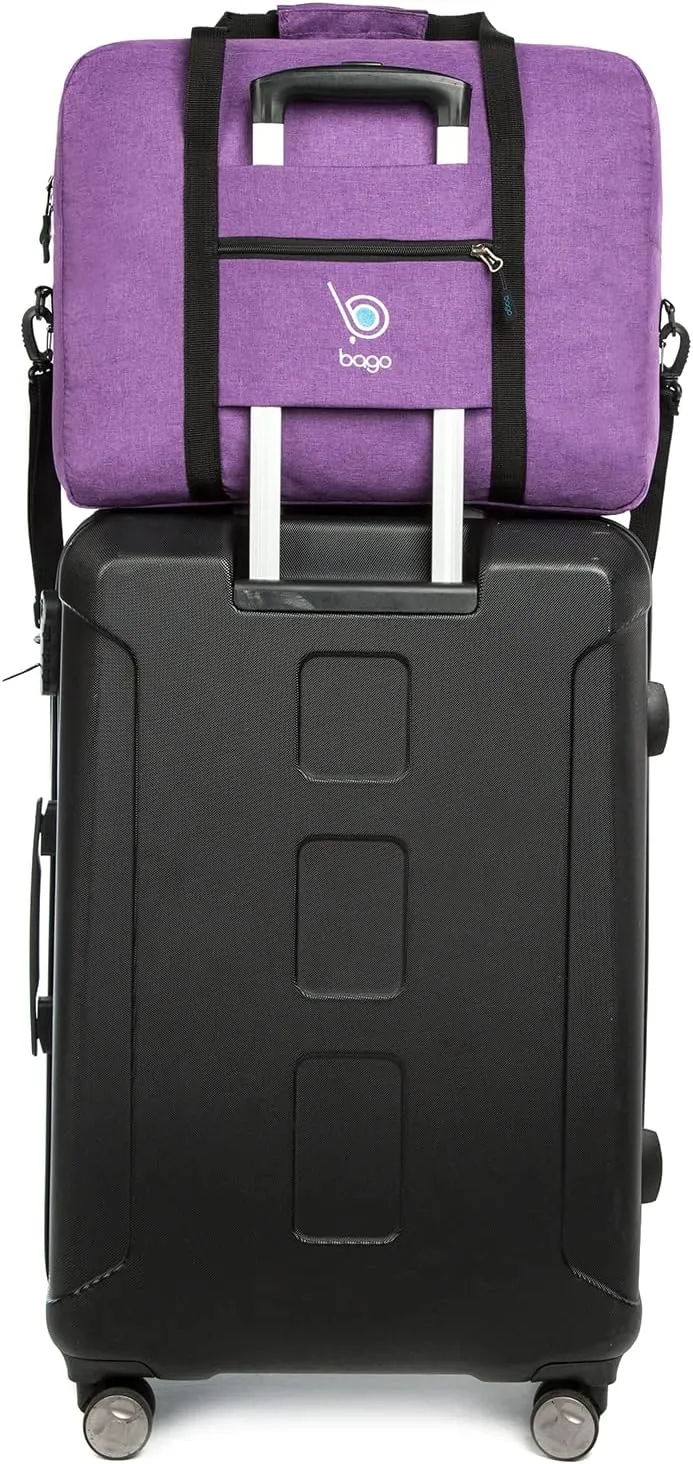 Bago Personal Item Travel Bag For Airlines - Fits As 18x14x8 inches Travel Bag Spirit & Frontier Airlines - Foldable Duffle Bag For Travel - Personal Item Bag Small Carry On Bag For Air Travel