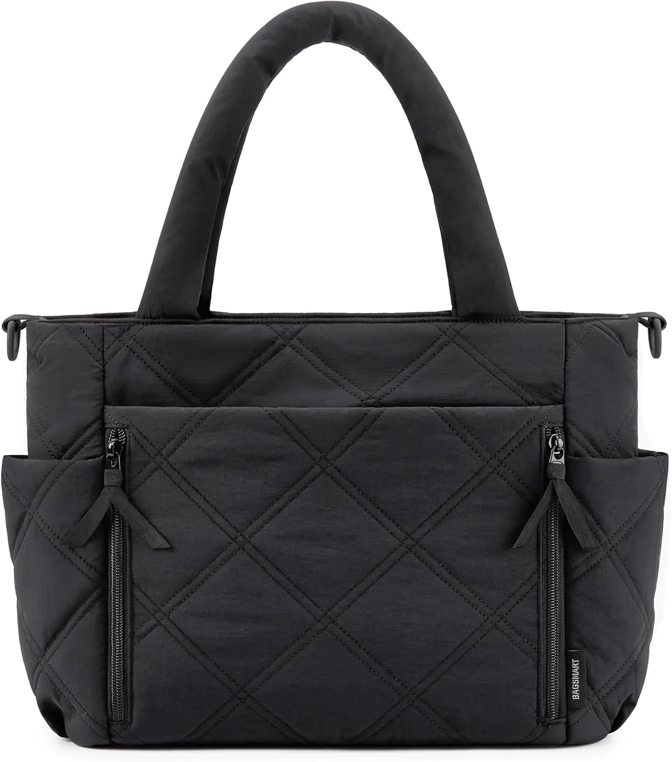 BAGSMART Tote Bag for Women, Puffer Tote Bag with Zipper, Shoulder Bag Handbag Quilted Tote Bag for Travel, Sport, Work