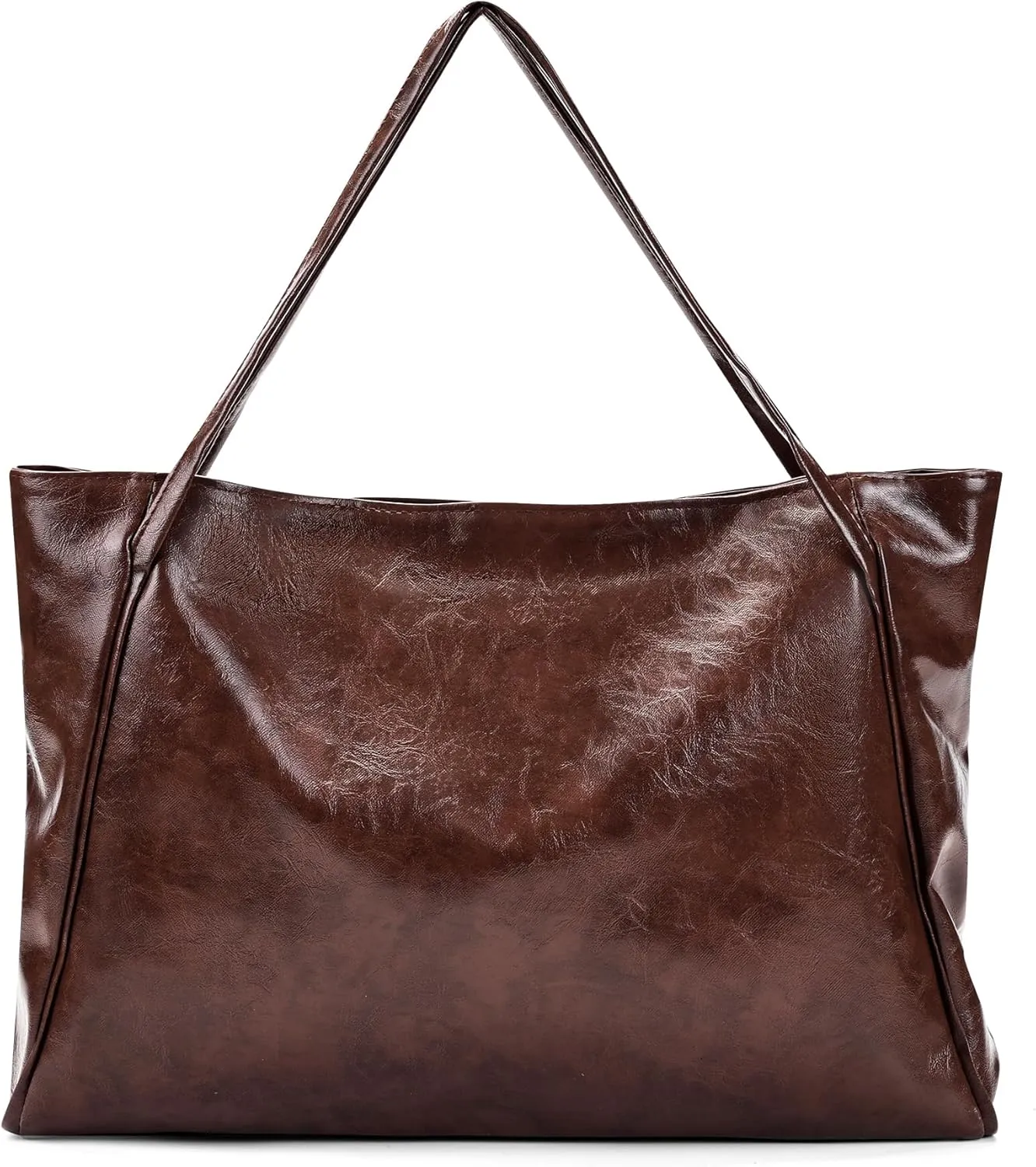BAKUN Oversize Large Faux Leather Women Tote Handbag Big Capacity Laptop Shoulder Bag, Shopper Handbag for School Work Travel