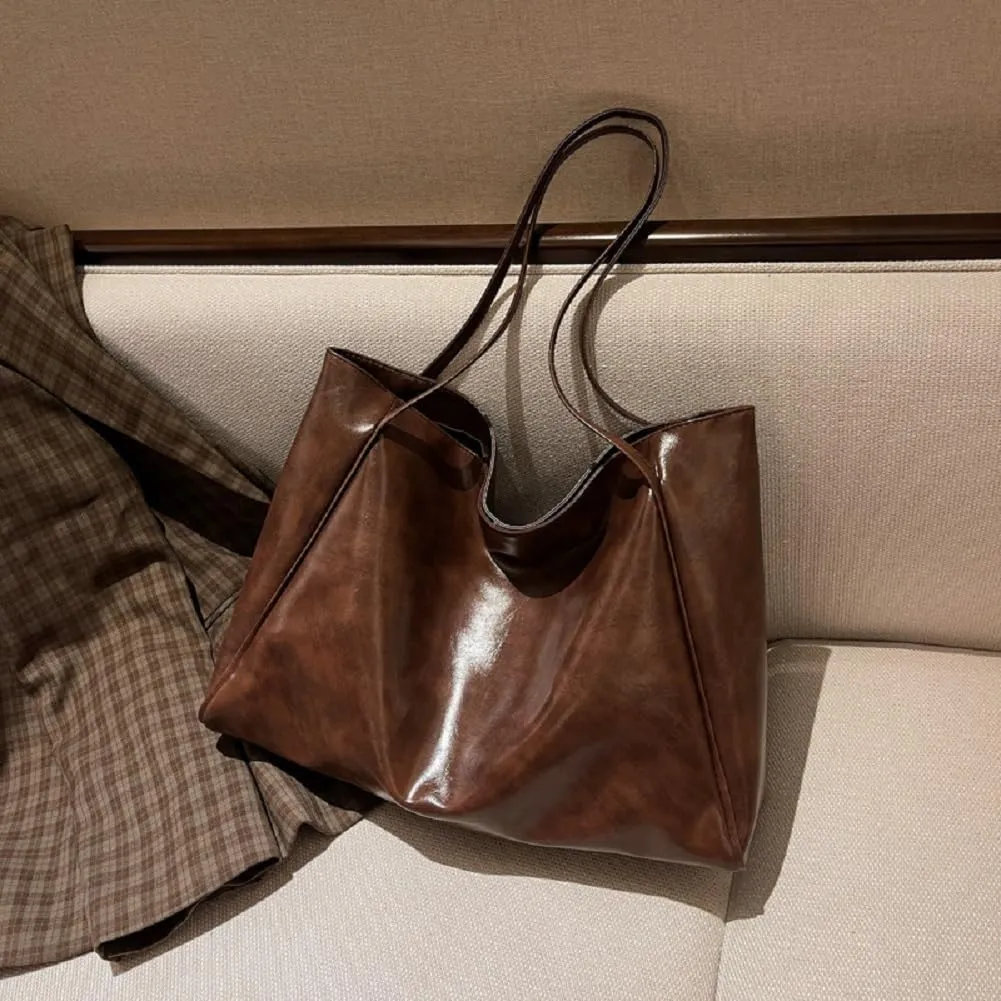 BAKUN Oversize Large Faux Leather Women Tote Handbag Big Capacity Laptop Shoulder Bag, Shopper Handbag for School Work Travel