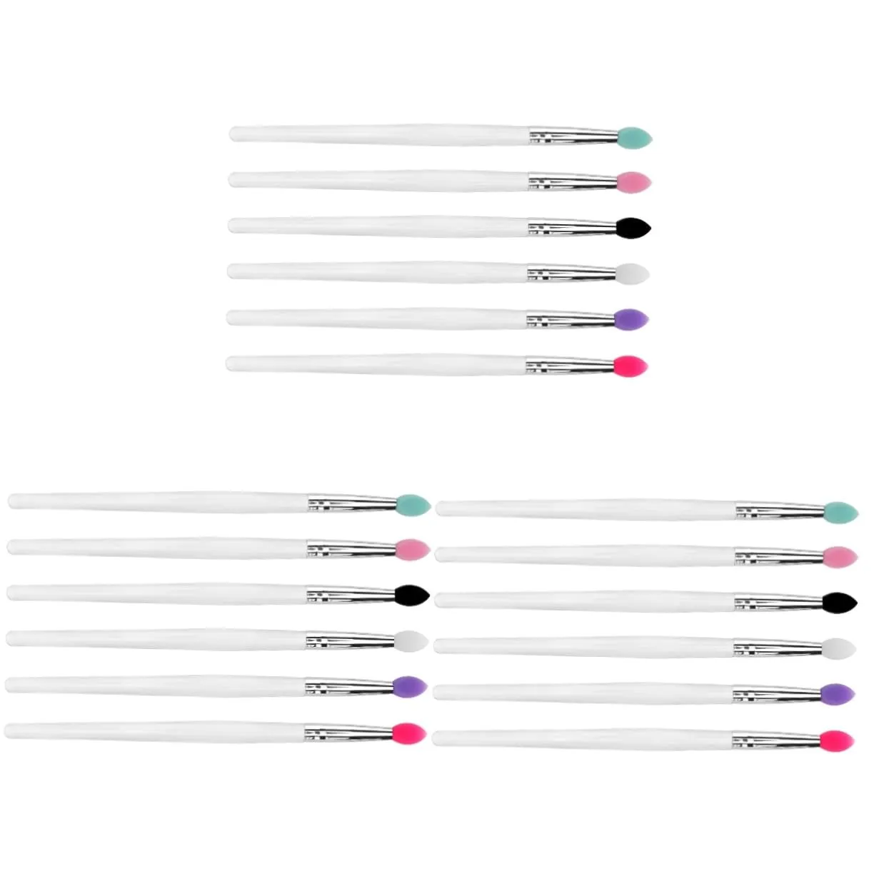 balacoo 18pcs Silicone Eyeshadow Brush Professional Mixed Color Makeup Tool for Eye Shadow Application Soft Easy to Clean Lightweight Portable for Makeup
