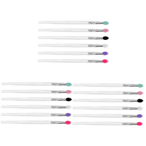 balacoo 18pcs Silicone Eyeshadow Brush Professional Mixed Color Makeup Tool for Eye Shadow Application Soft Easy to Clean Lightweight Portable for Makeup