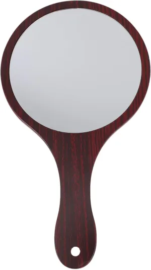 balacoo Handheld Mirror with Handle: Wooden Handle Vanity Mirror Hand Mirror Cosmetic Vintage Single Side Makeup Mirror for Makeup Self Cut