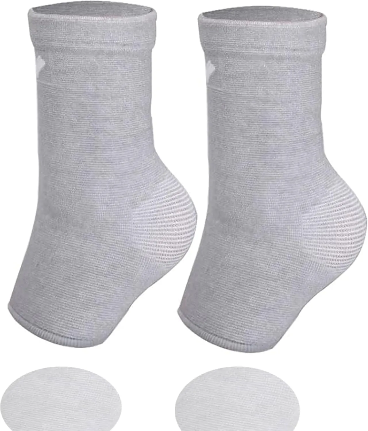 Bamboo Foot Sleeves - Ankle Compression Socks - Foot Compression Sleeves for Outdoor Sport Sport Hiking Walking(Gray, Medium)
