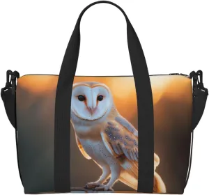 barn owl_ print Travel Duffel Bag, Sports Tote Gym Bag, Swim Pool Bag Large Shoulder Tote Bag for Beach Weekender