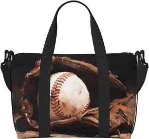 baseball print Travel Duffel Bag, Sports Tote Gym Bag, Swim Pool Bag Large Shoulder Tote Bag for Beach Weekender