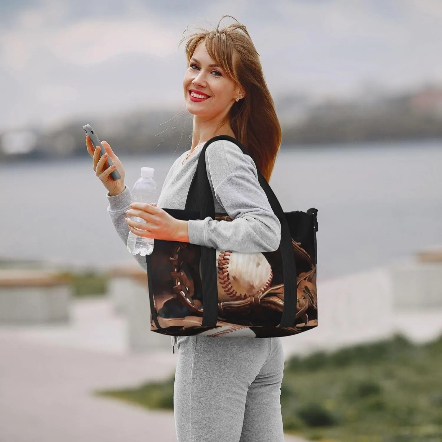 baseball print Travel Duffel Bag, Sports Tote Gym Bag, Swim Pool Bag Large Shoulder Tote Bag for Beach Weekender