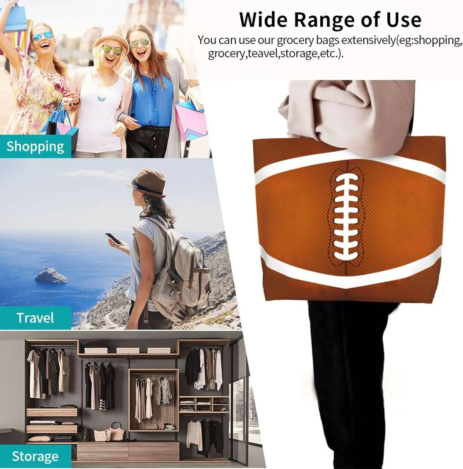 Baseball Tote Bag - Handbag, Shopping and Travel Bag for Sports Mom - Gifts for Women
