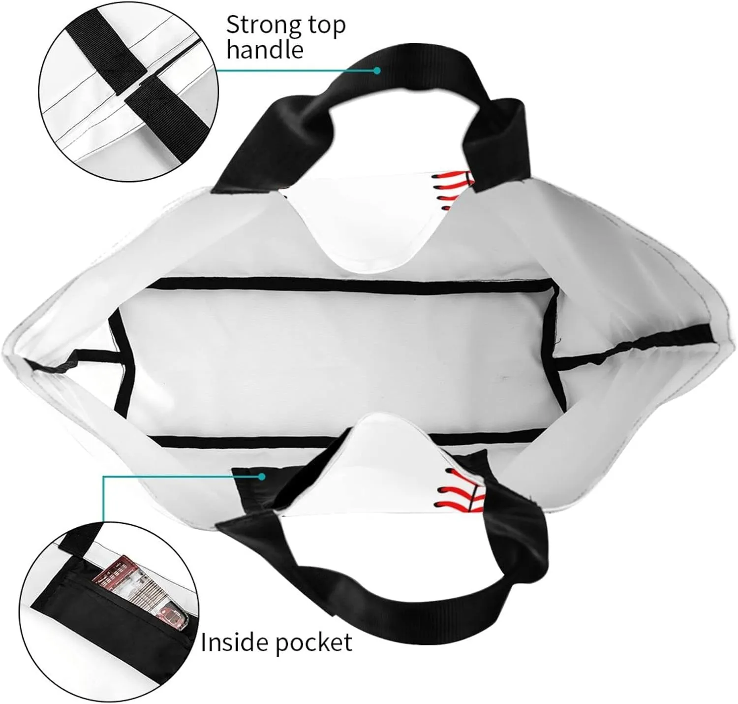 Baseball Tote Bag - Handbag, Shopping and Travel Bag for Sports Mom - Gifts for Women