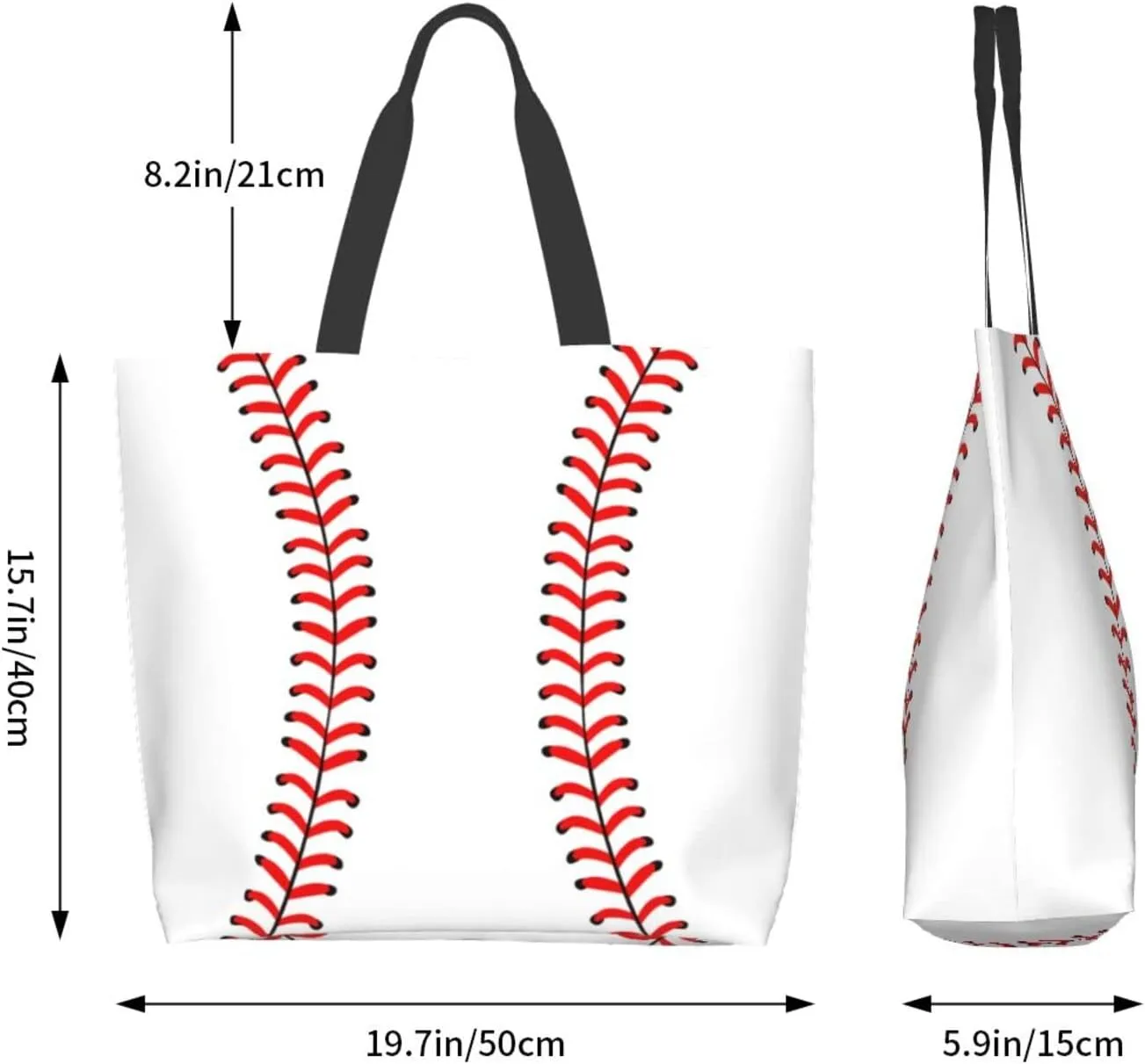 Baseball Tote Bag - Handbag, Shopping and Travel Bag for Sports Mom - Gifts for Women