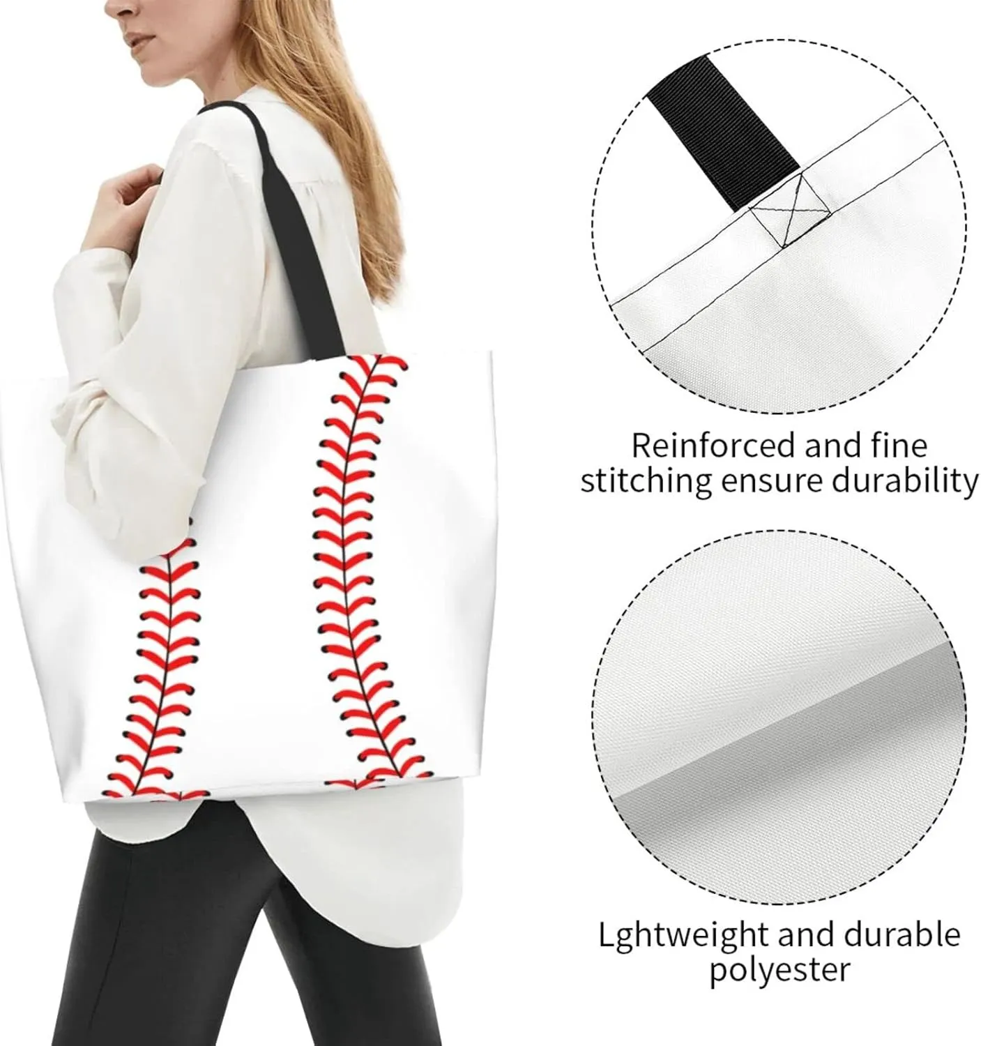 Baseball Tote Bag - Handbag, Shopping and Travel Bag for Sports Mom - Gifts for Women