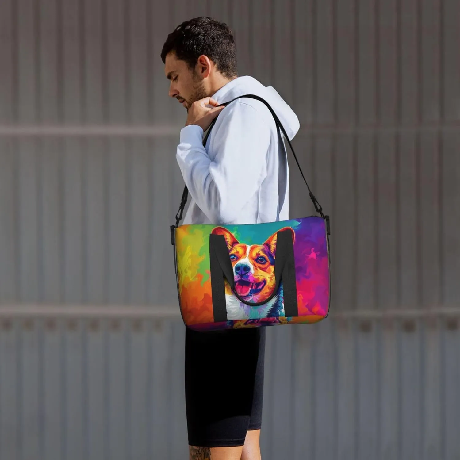 basenji dog cute print Travel Duffel Bag, Sports Tote Gym Bag, Swim Pool Bag Large Shoulder Tote Bag for Beach Weekender