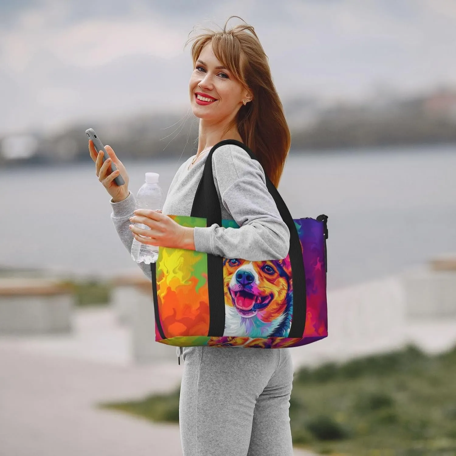 basenji dog cute print Travel Duffel Bag, Sports Tote Gym Bag, Swim Pool Bag Large Shoulder Tote Bag for Beach Weekender