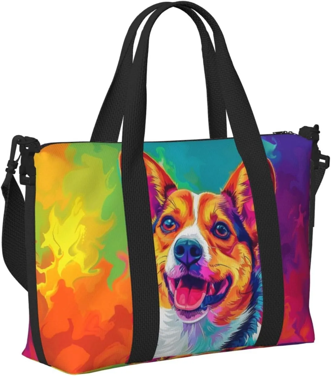basenji dog cute print Travel Duffel Bag, Sports Tote Gym Bag, Swim Pool Bag Large Shoulder Tote Bag for Beach Weekender