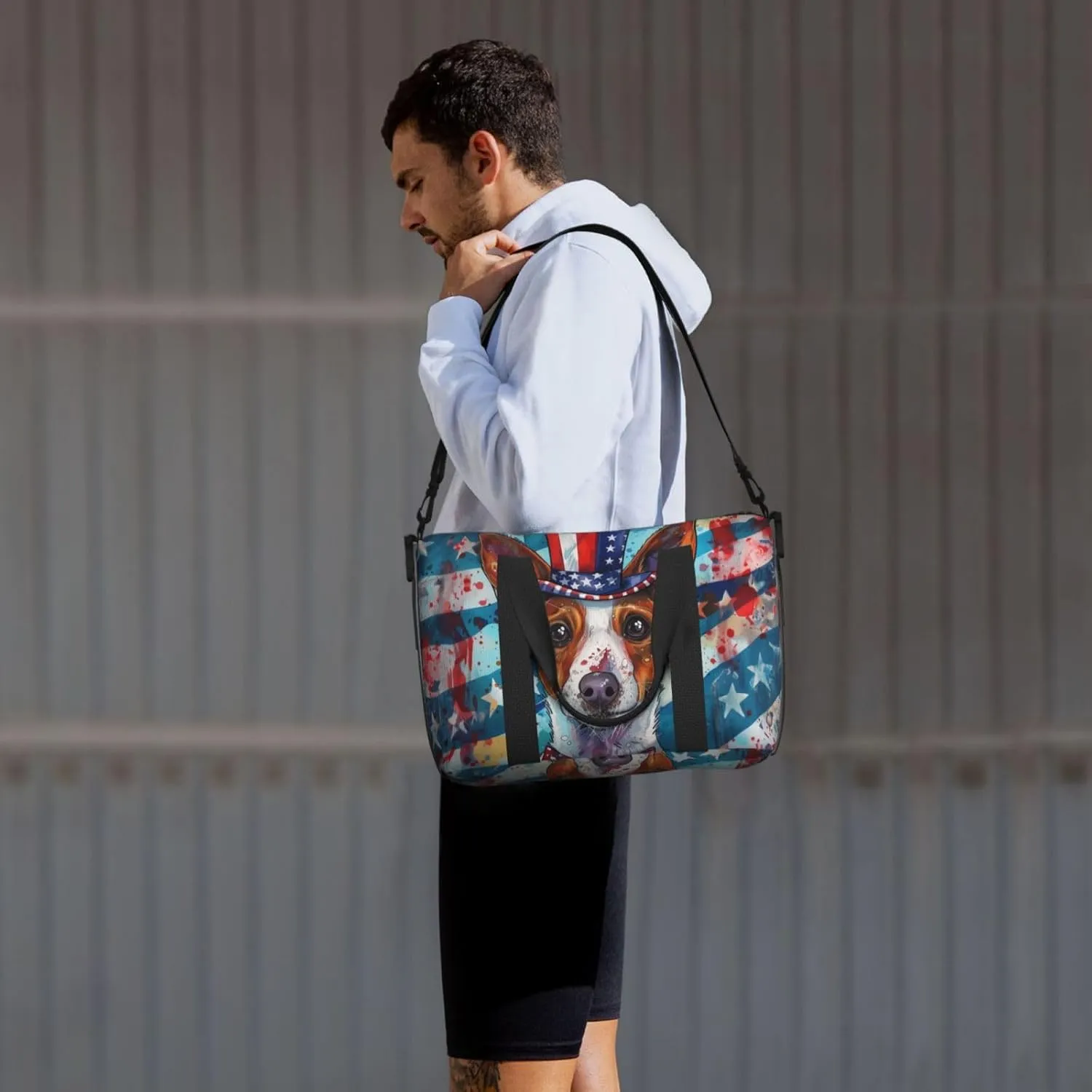 Basenji print Travel Duffel Bag, Sports Tote Gym Bag, Swim Pool Bag Large Shoulder Tote Bag for Beach Weekender, 202-406-121