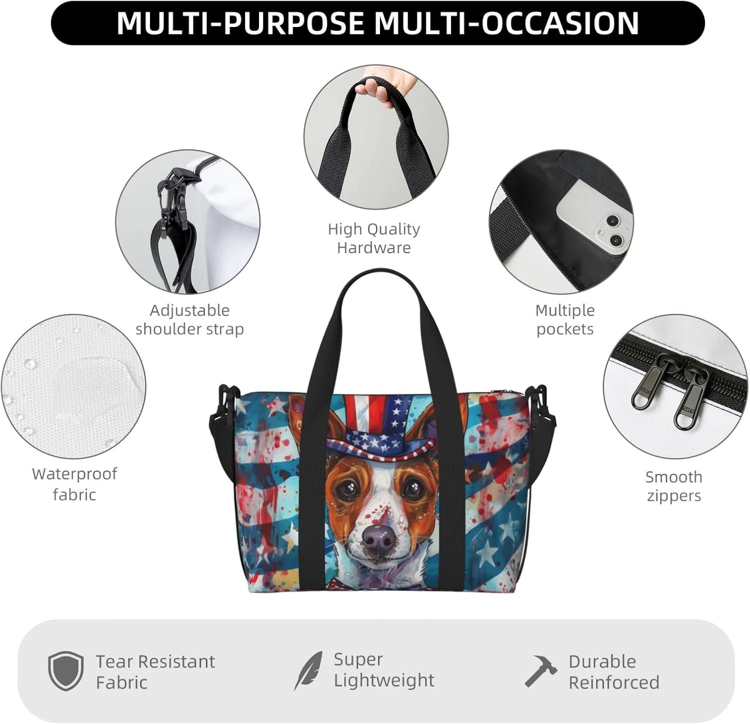 Basenji print Travel Duffel Bag, Sports Tote Gym Bag, Swim Pool Bag Large Shoulder Tote Bag for Beach Weekender, 202-406-121