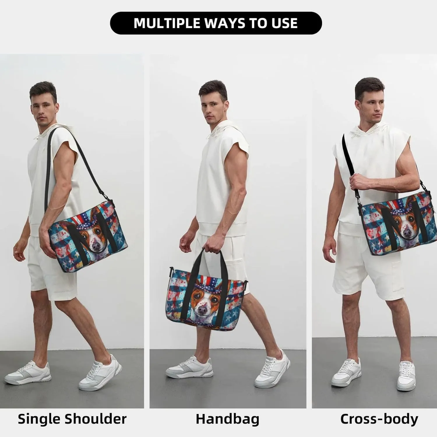 Basenji print Travel Duffel Bag, Sports Tote Gym Bag, Swim Pool Bag Large Shoulder Tote Bag for Beach Weekender, 202-406-121