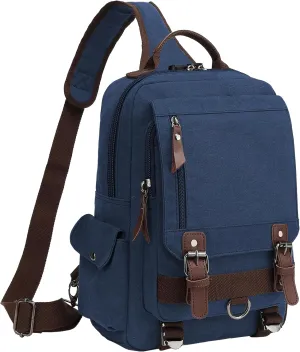 BASICPOWER Messenger Bag Canvas Sling Crossbody Backpack Laptop Casual Travel for Men Women