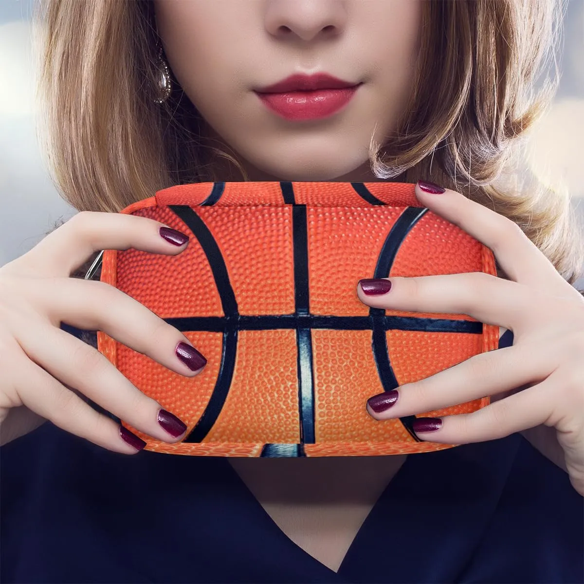 Basketball Travel Toiletry Bag for Boys Men, Waterproof Small Dopp Kit for Women, Shaving Bag with Large Capacity for Travel,Sports Shower