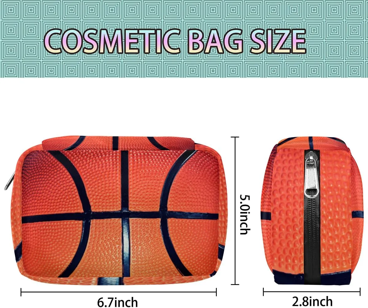 Basketball Travel Toiletry Bag for Boys Men, Waterproof Small Dopp Kit for Women, Shaving Bag with Large Capacity for Travel,Sports Shower