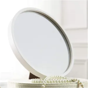 Bathroom Mirror Desktop Vanity Mirror,Portable Cosmetic Mirror,Foldable,Desktop Wooden Round Mirror,Folding Makeup Mirror Makeup Mirror