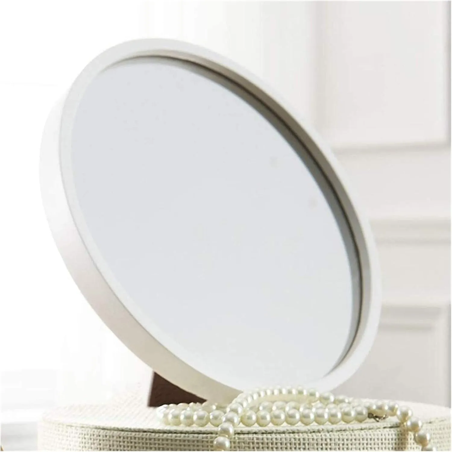 Bathroom Mirror Desktop Vanity Mirror,Portable Cosmetic Mirror,Foldable,Desktop Wooden Round Mirror,Folding Makeup Mirror Makeup Mirror