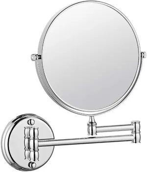Bathroom Mirror Wall Mounted Makeup Mirror 6-inch Two-Sided Swivel Wall Mounted Mirror Extending Folding Bathroom Shaving Cosmetic Make Up Mirror- 3X Magnification (Color : Cromo, Size : 1X/5X)