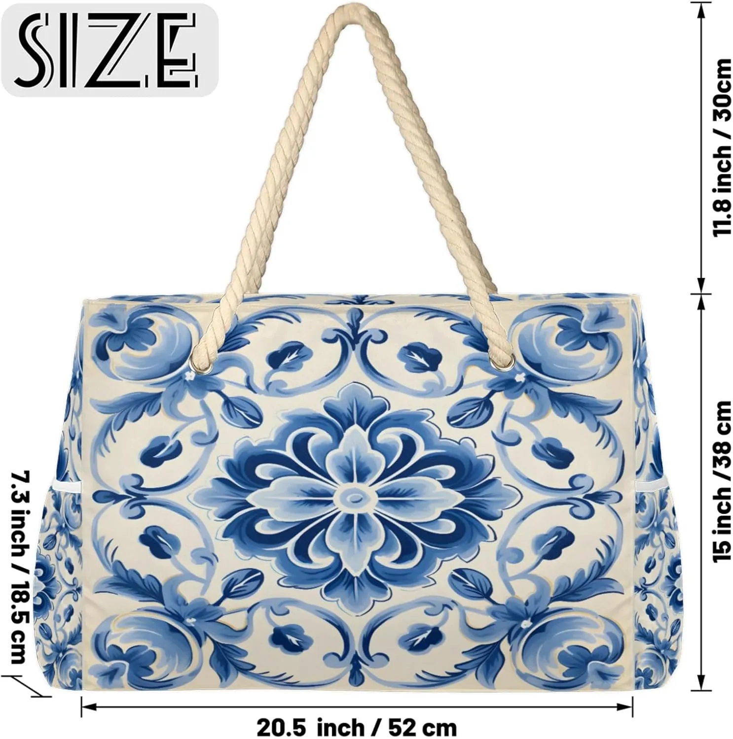 Beach Bags for Women Large Beach Tote Bag, Waterproof Sandproof Swim Pool Bag with Zipper