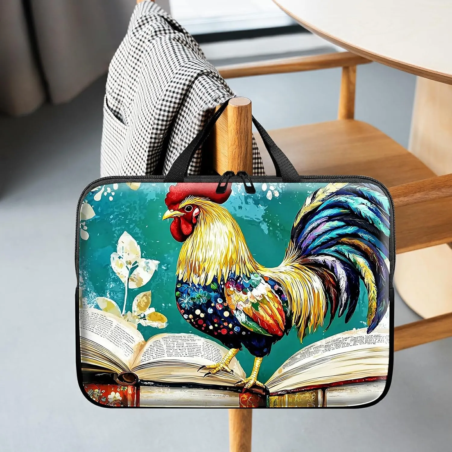 Beautiful Big Cock Theme Laptop Sleeve Case Notebook Sleeve PC Messenger Bag Durable Travel Laptop Bag HandBag 13-14 Inch with Handle for Laptop/Notebook/Tablet Laptop