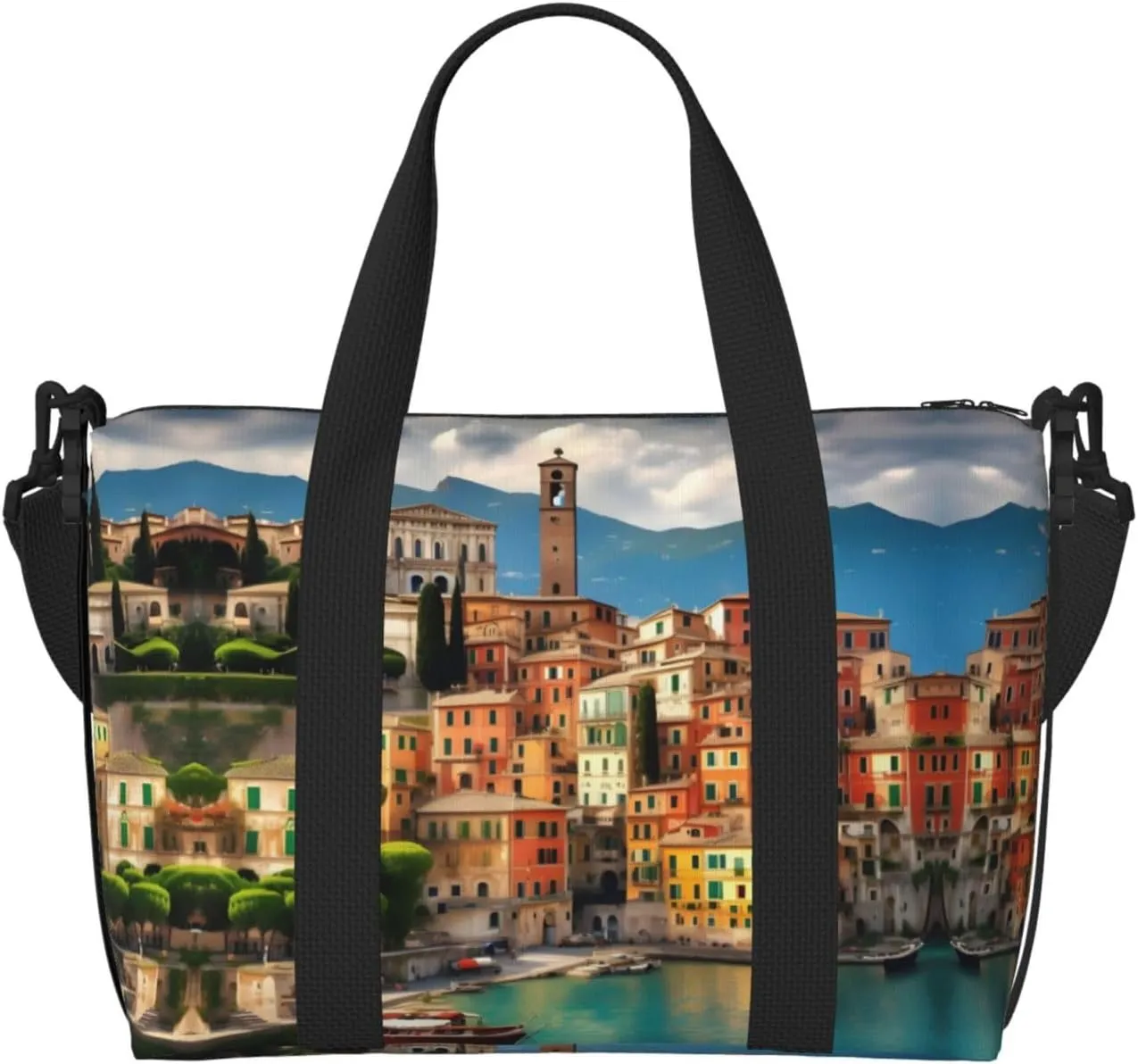 beautiful Italy print Womens travel bags, weekender carry on for women, sports Gym Bag, Overnight Carry on Bag