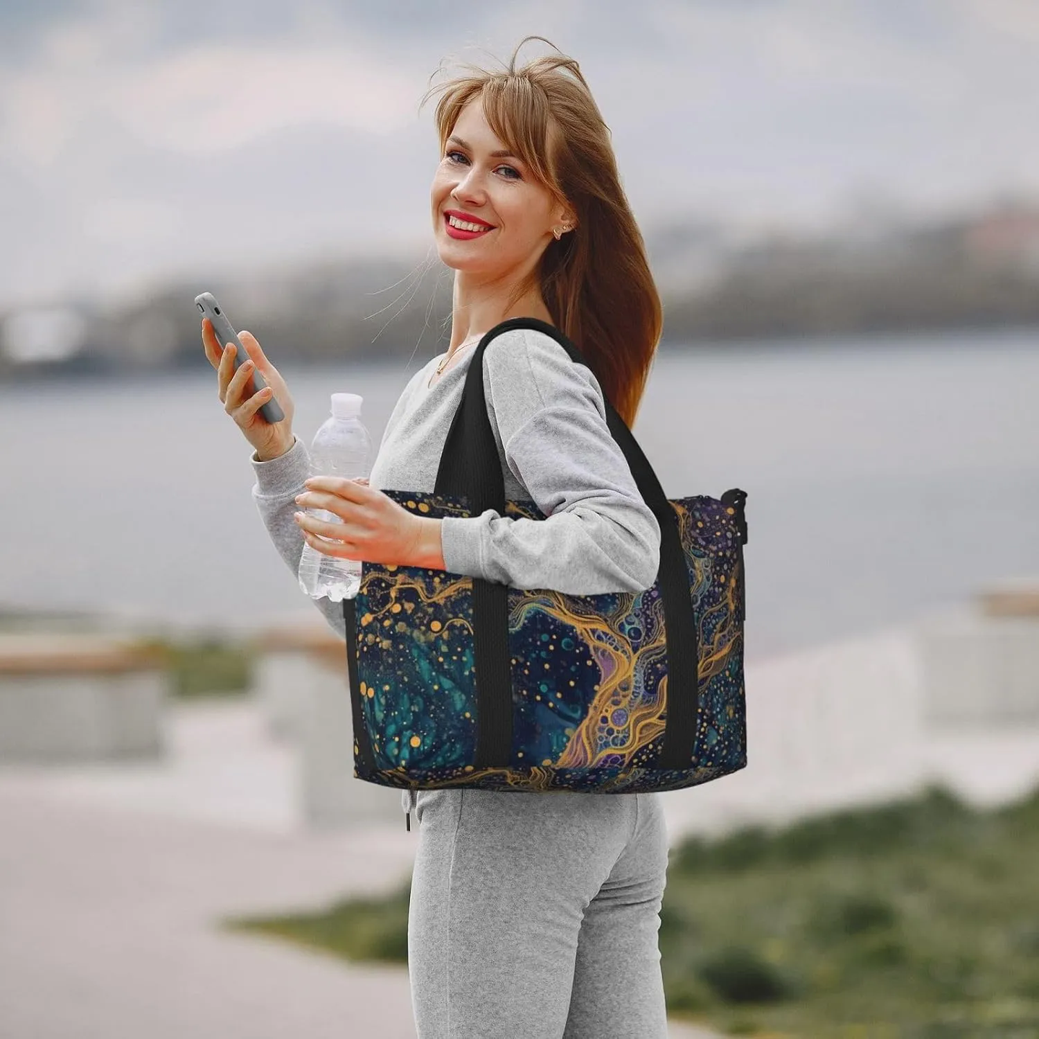 beautiful life art print Travel Duffel Bag, Sports Tote Gym Bag, Swim Pool Bag Large Shoulder Tote Bag for Beach Weekender