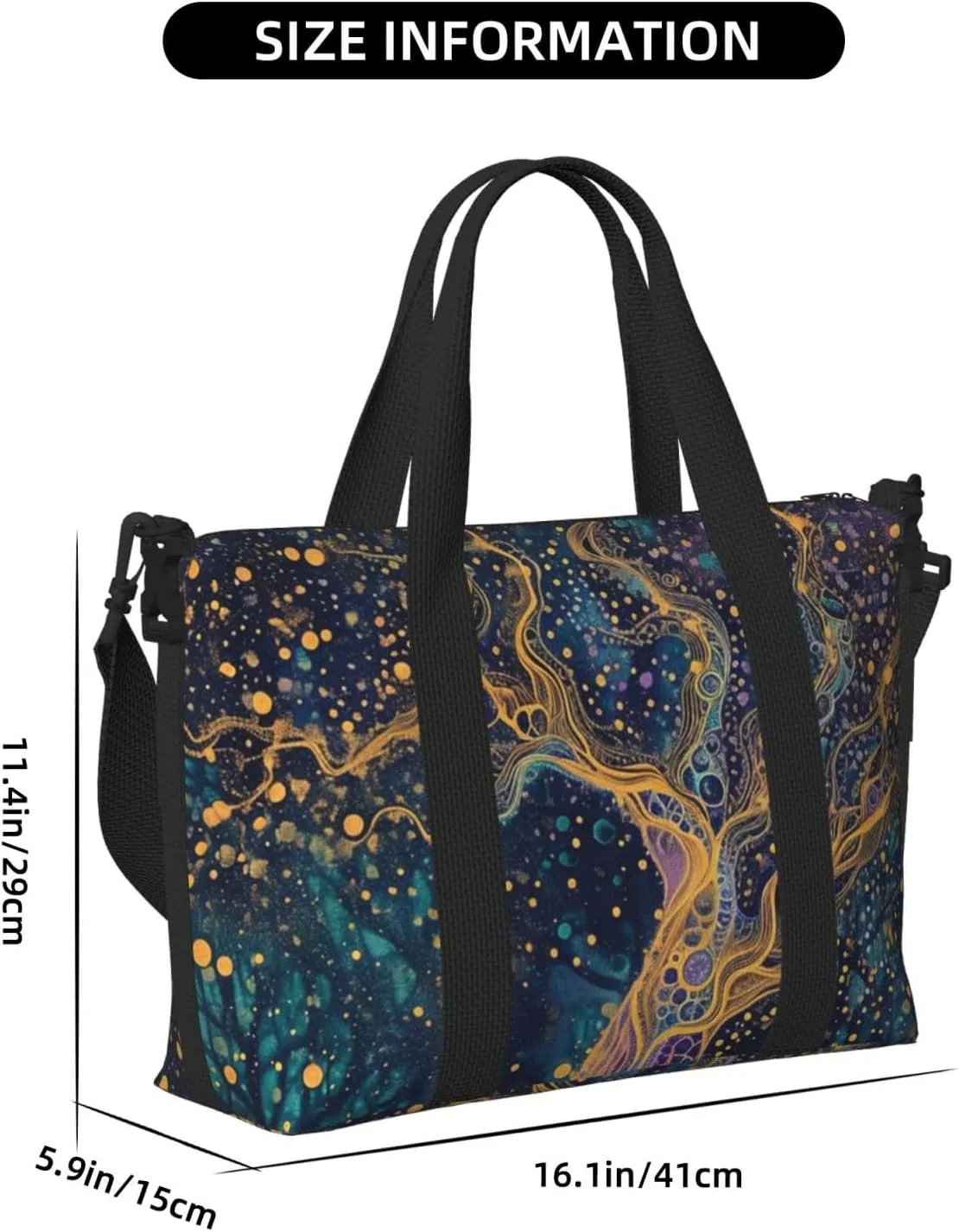 beautiful life art print Travel Duffel Bag, Sports Tote Gym Bag, Swim Pool Bag Large Shoulder Tote Bag for Beach Weekender