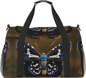 Beautiful Moth Wings Travel Duffel Bag With Zippers And Handles, Big Foldable Duffle Bag For Family Vacations