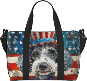 Bedlington Terrier print Travel Duffel Bag, Sports Tote Gym Bag, Swim Pool Bag Large Shoulder Tote Bag for Beach Weekender