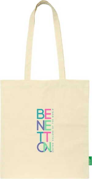 BENETTON - Tote Bag, Women's Bag, Tote Bag, Comfortable and Versatile, Quality and Resistance, 38 x 42 cm, Natural Beige, Natural beige, Estándar, Casual, Natural Beige, Estándar, Casual