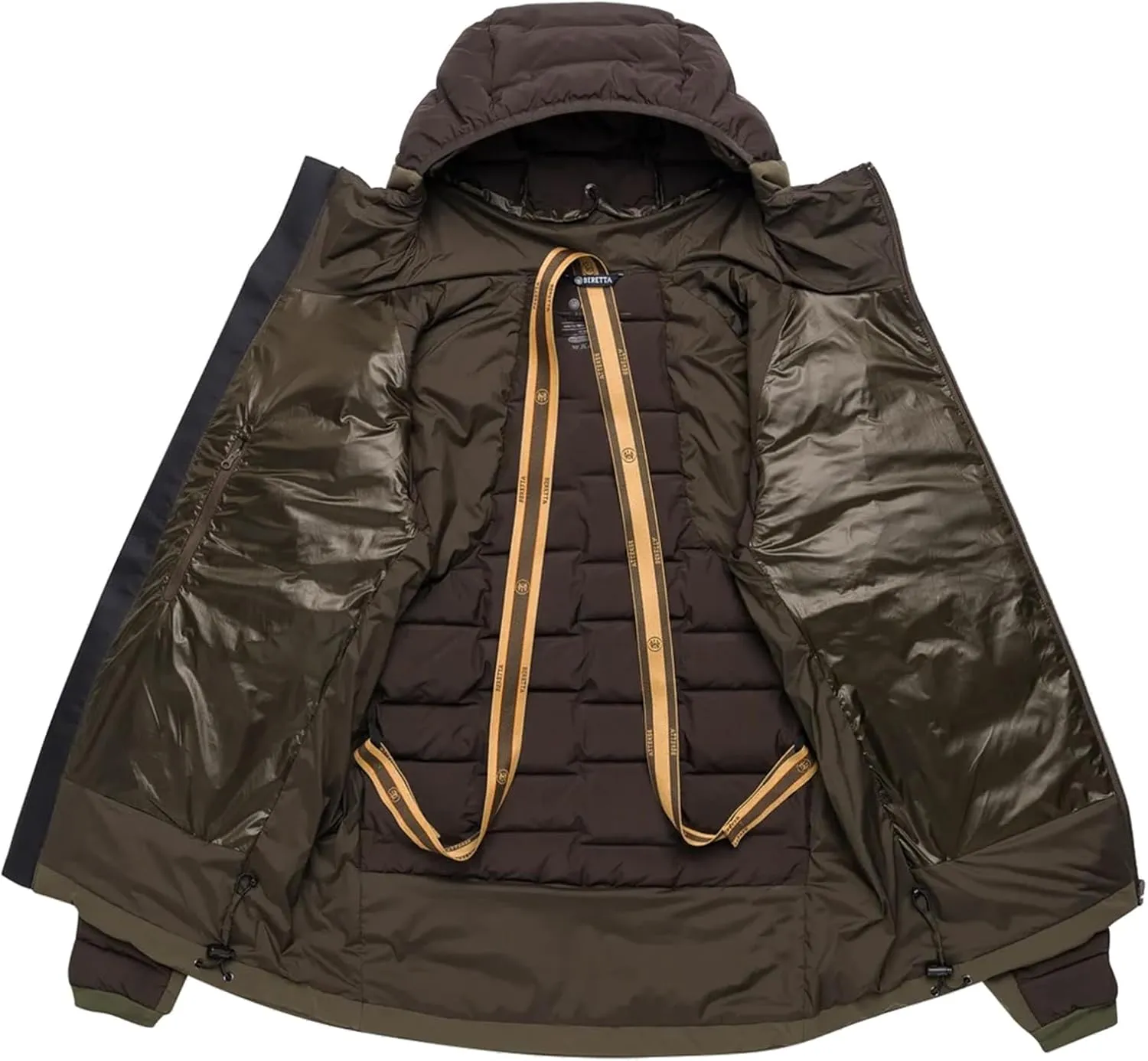 Beretta Men's Tarandus Durable Water-Repellent (DWR) Thermal Hunting Jacket - Goose Down, Integrated Hood & Removable Braces