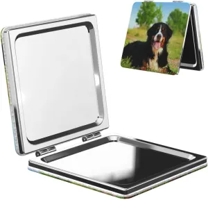 Bernese Mountain Dog Small Makeup Mirror Portable Travel Cosmetic Mirror Folding Small Pocket Mirror
