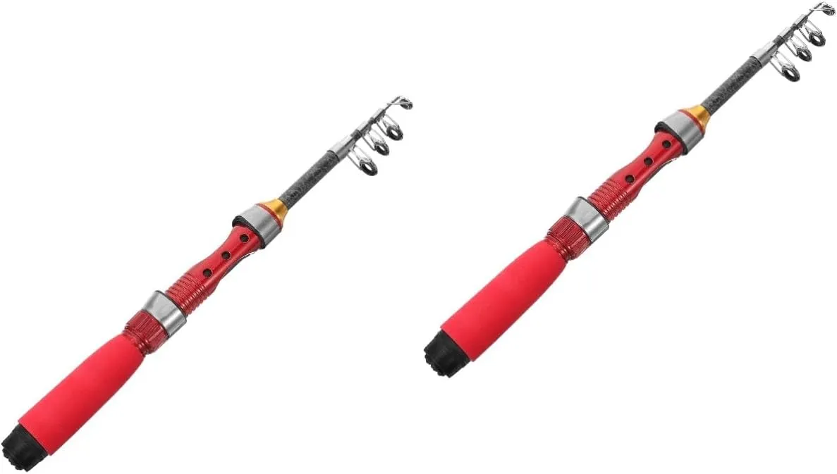 BESPORTBLE 2pcs Ultra Portable Fishing Rod Telescopic Angling Pole for Outdoor Use Lightweight and Design Ergonomic Handle for Comfortable