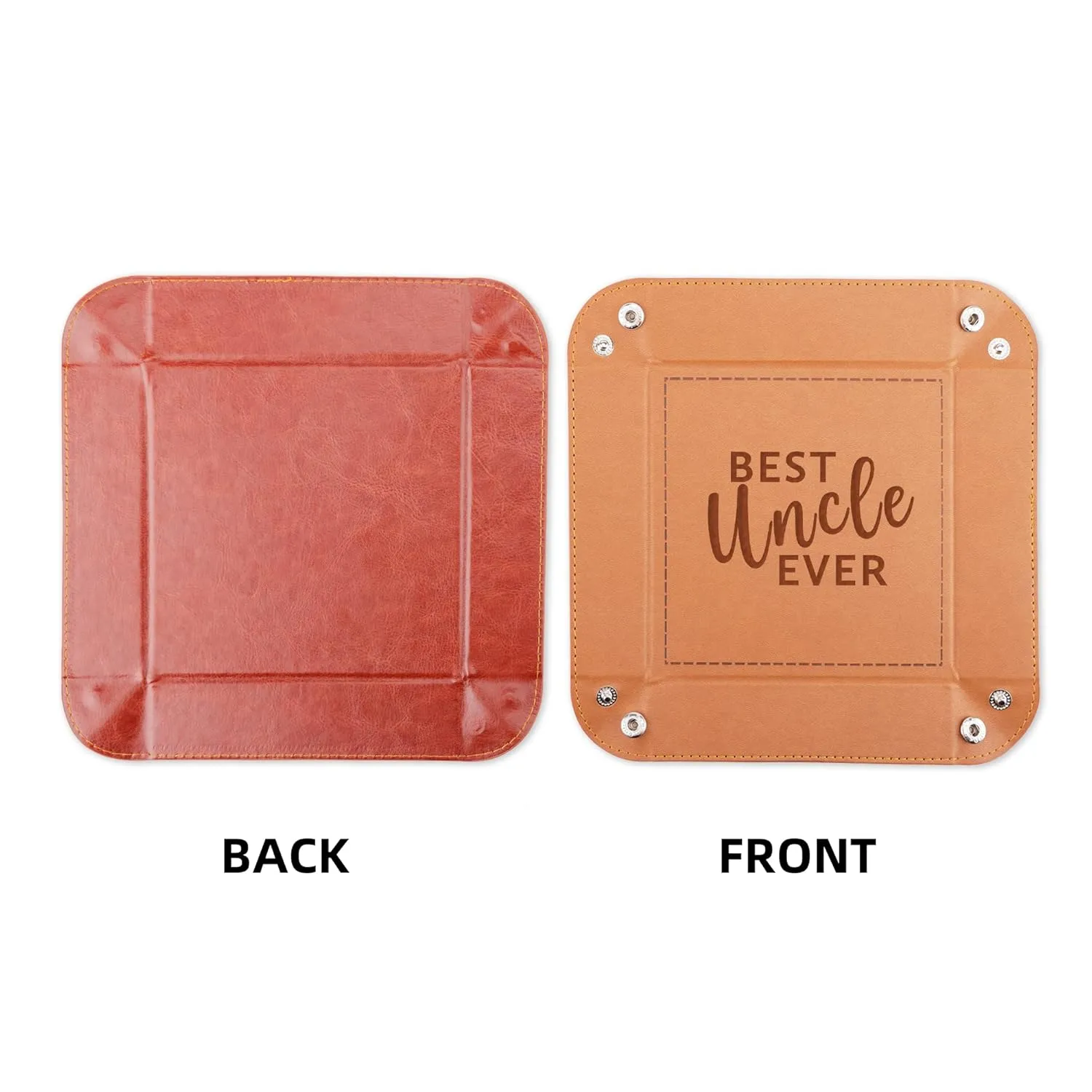 Best Uncle Ever Leather Valet Tray- Christmas Gifts for Uncle, Gifts for Uncle from Nephew Niece Sister, Uncle Unique Birthday Christmas Gifts, Thanksgiving Gift for Uncle, Best Uncle Gifts
