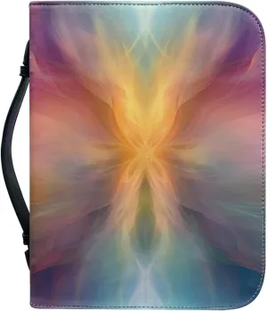 Bible Case for Women GirlsLarge Size, Bible Cover Bag with Handle Book Scripture Protector Church Study Tote Bag Organizer with Pen Storage,Art Linear Flower