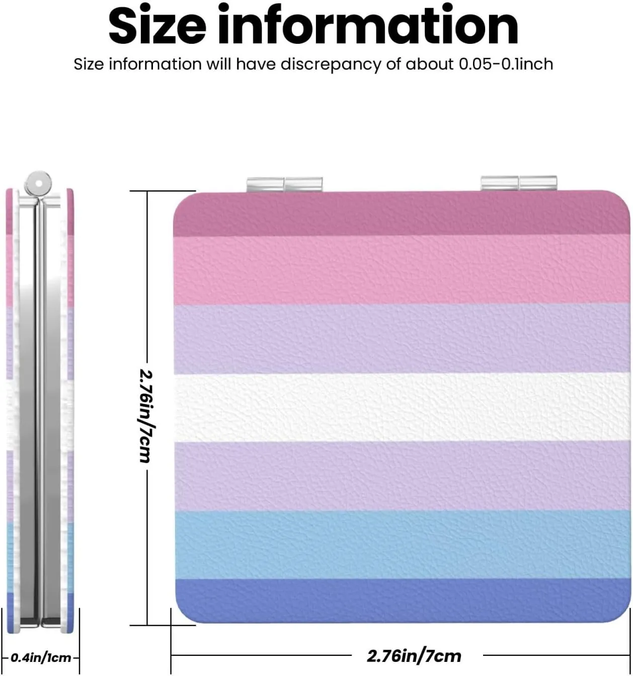 Bigender Flag Pride Flags Women Small Makeup Mirror Compact Handheld Cosmetic Mirror for Purse Pocket