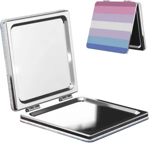Bigender Flag Pride Flags Women Small Makeup Mirror Compact Handheld Cosmetic Mirror for Purse Pocket