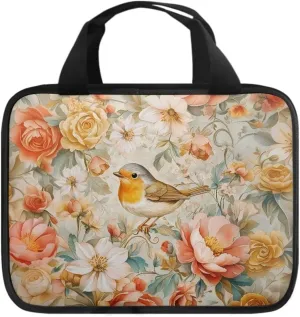 Bird Flower Bible Covers with Handle Classic Bible Carrying Case for Women Bible Bag Journal Case Study Bible Case Bible Carrying Case for Women Men