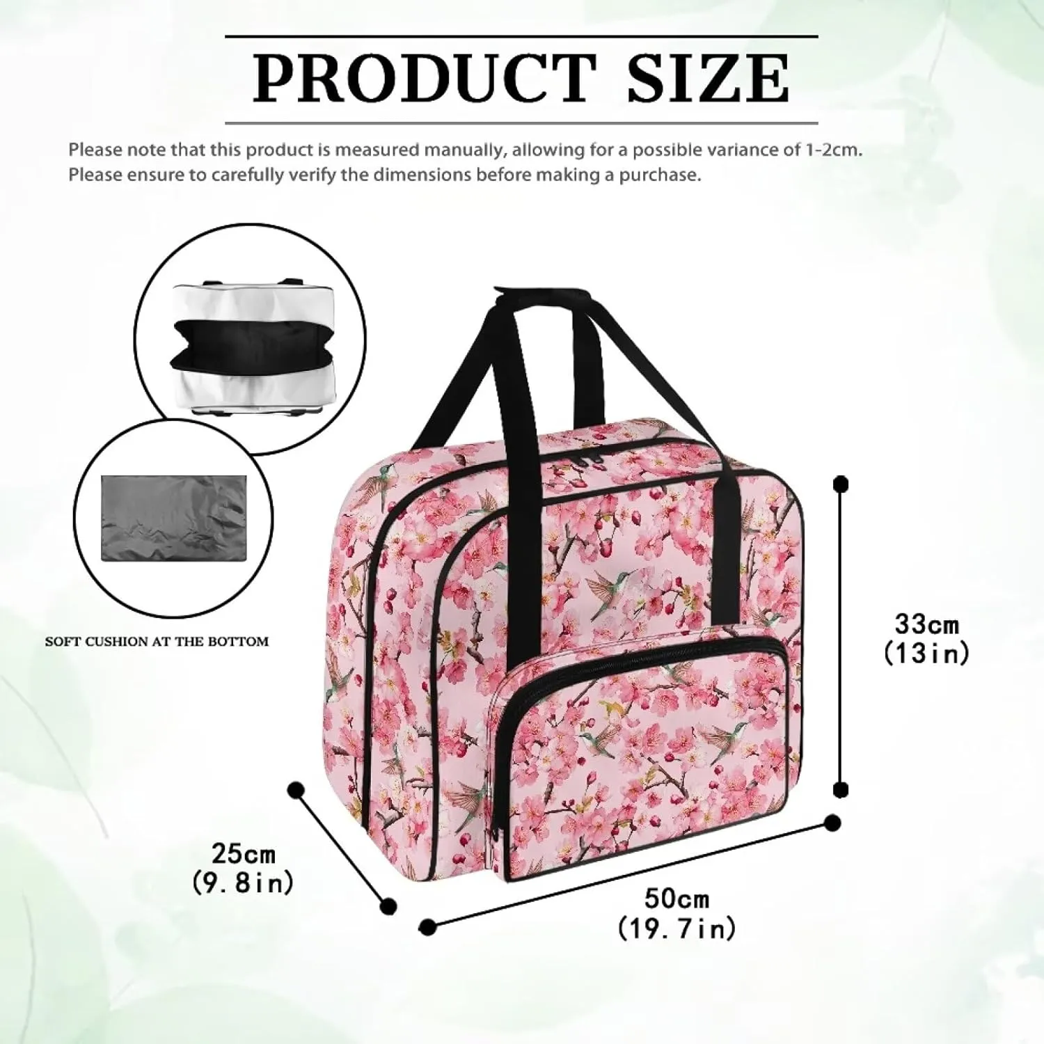 Bird Flowers Knitting Carrying Case Crochet Bag for Crochet Accessories, Yarn Bag Crocheting Yarn Project Bag for Womens Crochet Gifts for Mother Wife