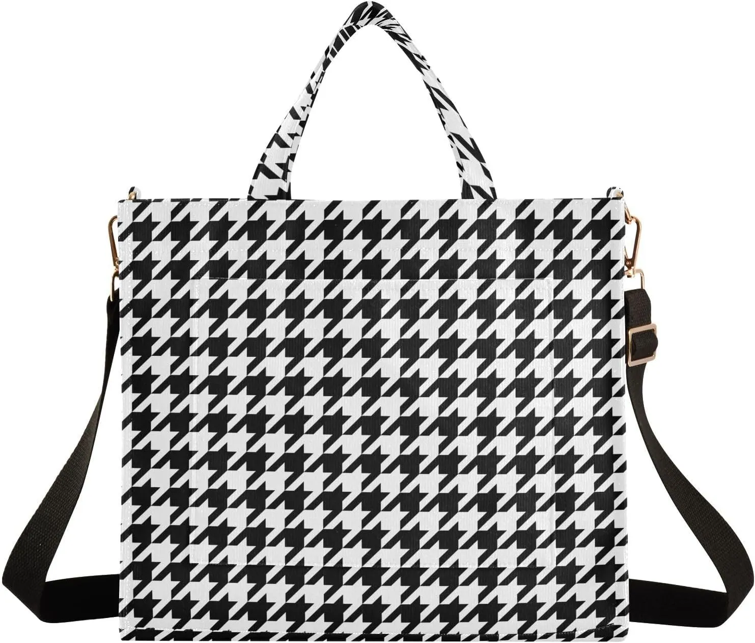 Black and White Checkered Tote Bag Corduroy Bag Large Handbag Shoulder Bag Satchel Bag for Women