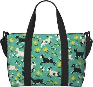 black and white goats print Travel Duffel Bag, Sports Tote Gym Bag, Swim Pool Bag Large Shoulder Tote Bag for Beach Weekender, 202-406-121