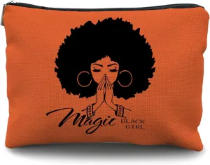 Black Girl Magic Makeup Bag - African American Girl & Women Gift - Cosmetic Bag
