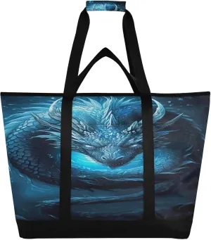 Blue Dragon Reusable Insulated Lunchbox Cooler Bag, Leakproof Kitchen Grocery Bag Collapsible Portable Cooler Tote Bag for Picnic, Camping, Office, Travel